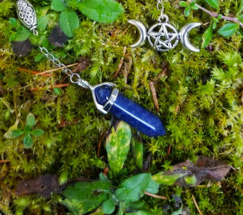 Pendulum with sodalite and triple moon