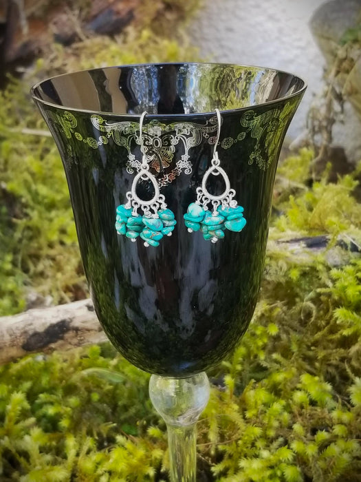 Turquoise cluster earrings