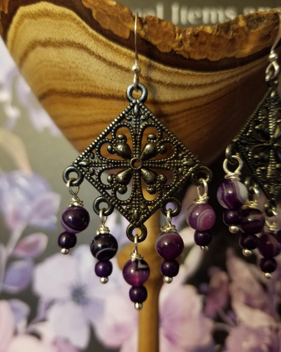 Violet agate Earrings