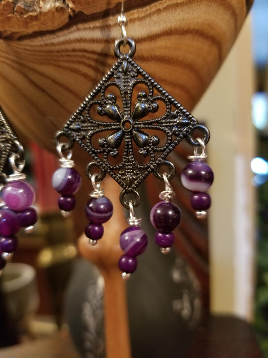 Violet agate Earrings