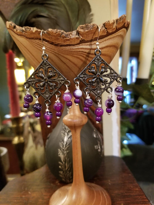 Violet agate Earrings